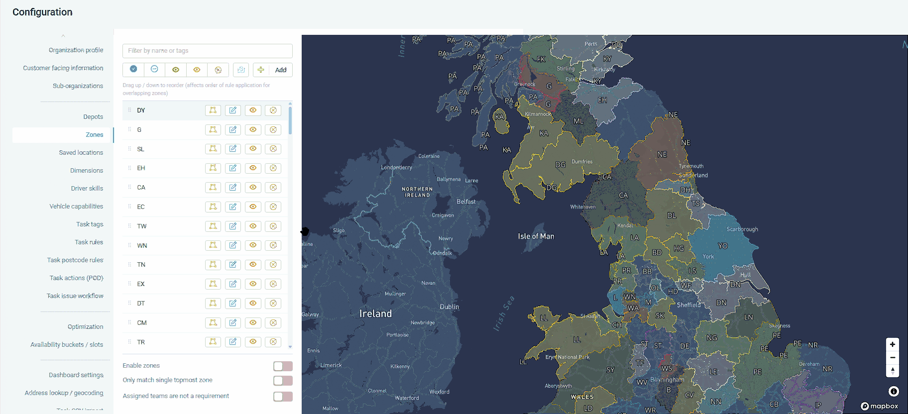 Recurring visit cycles clustered geographically