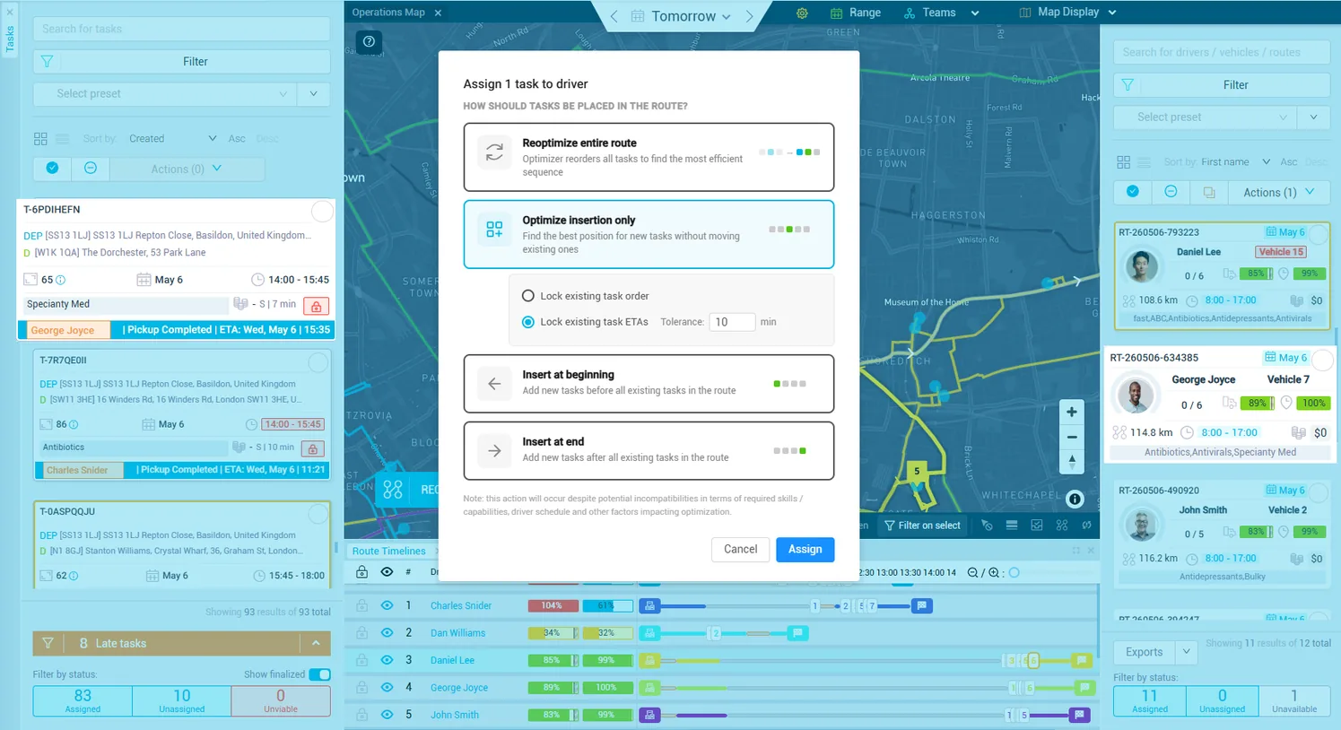 Clinical, mealtime and patient delivery windows in one plan