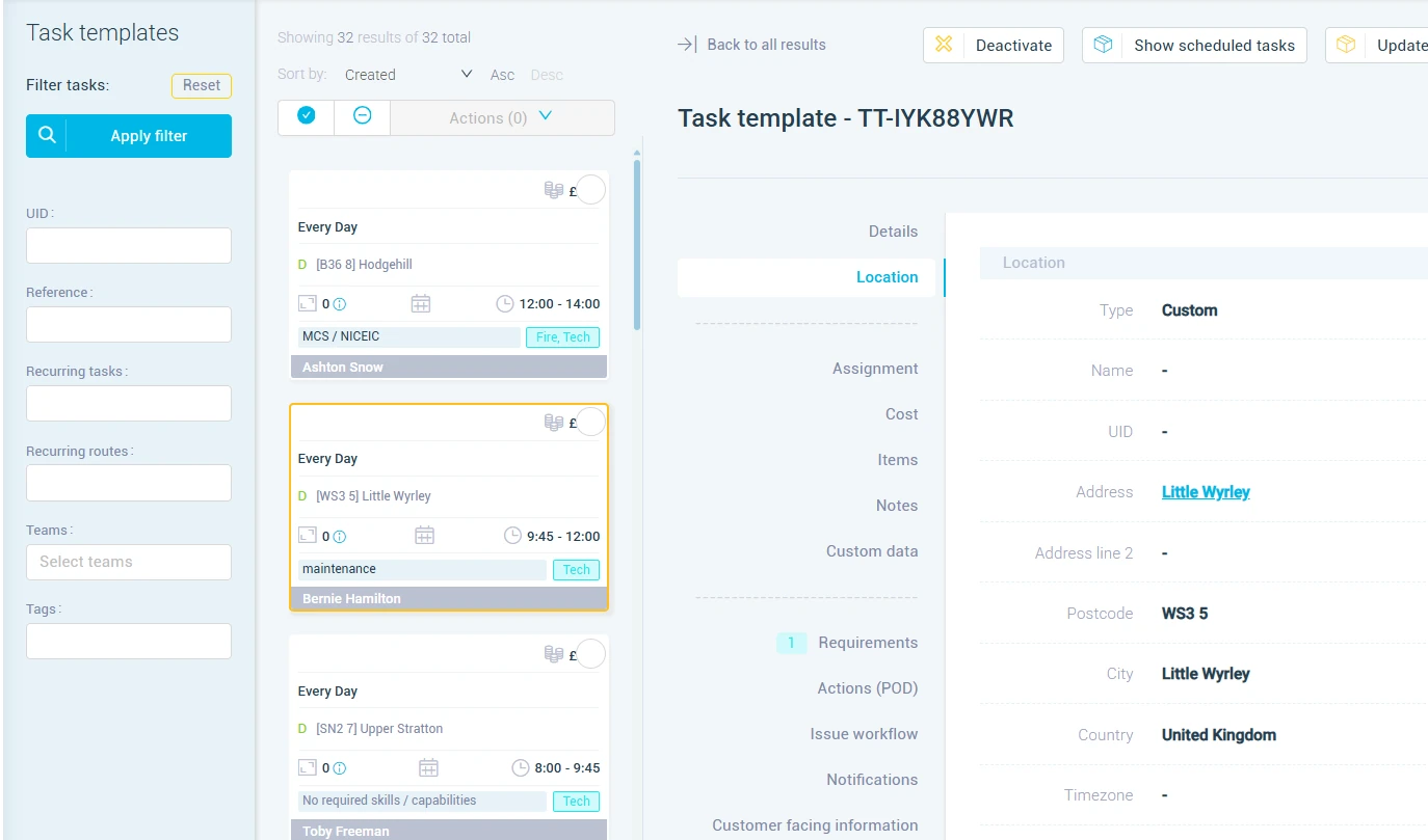 Survey and install connected as dependent tasks