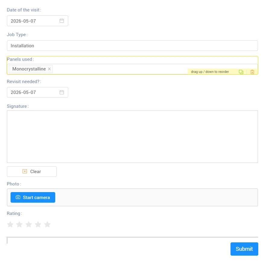 Warranty-grade documentation captured on every install