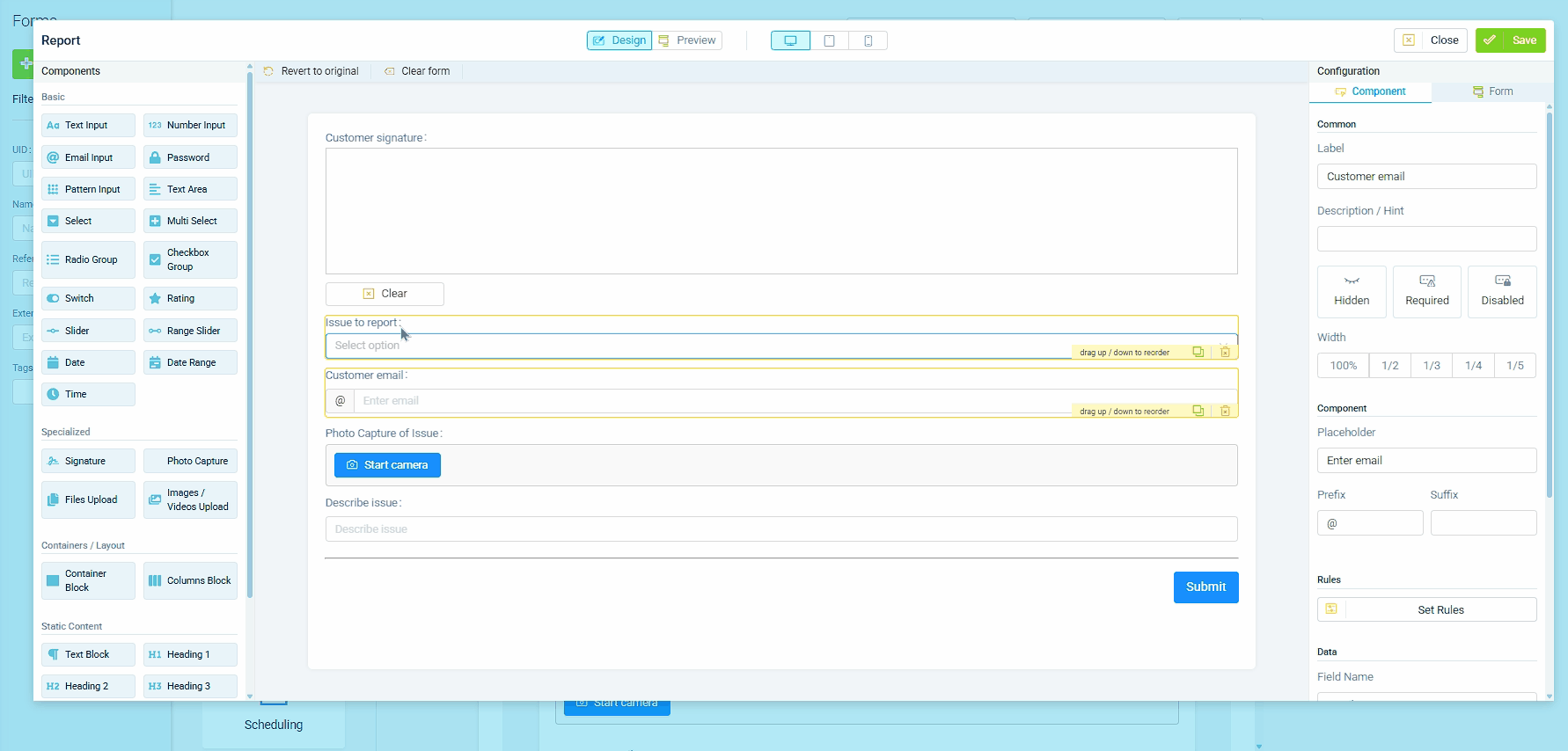 eLogii test and inspection product screen 1