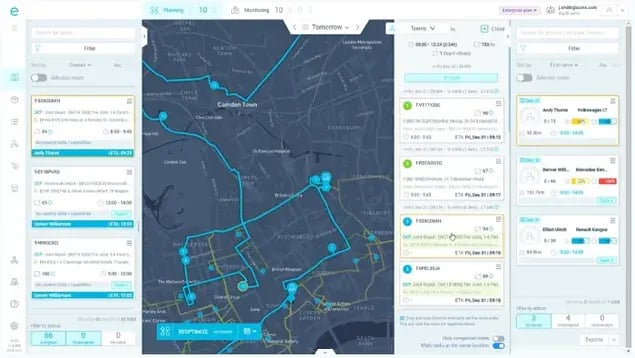 A preview of the eLogii field service app dashboard