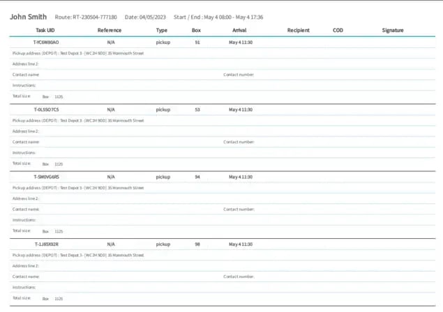 exporting field service manifest with elogii