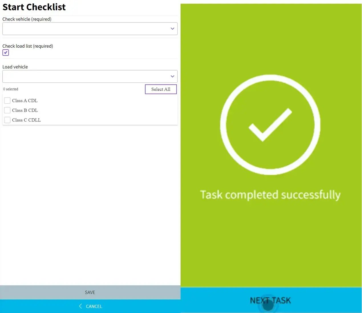 checklist for field technicians and engineers on elogii app