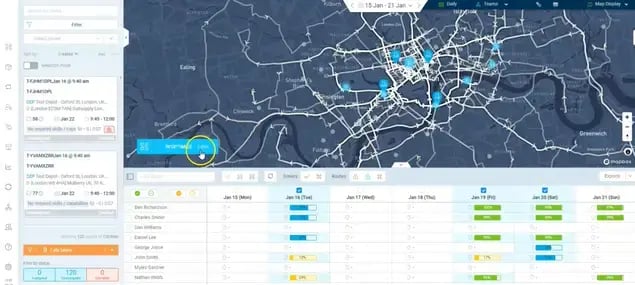 An overview of how you can track routes for field technicians on the elogii dashboard