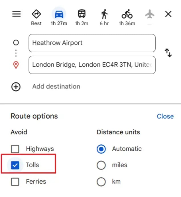 select-avoid-tolls-in-the-options-menu-in-google-maps