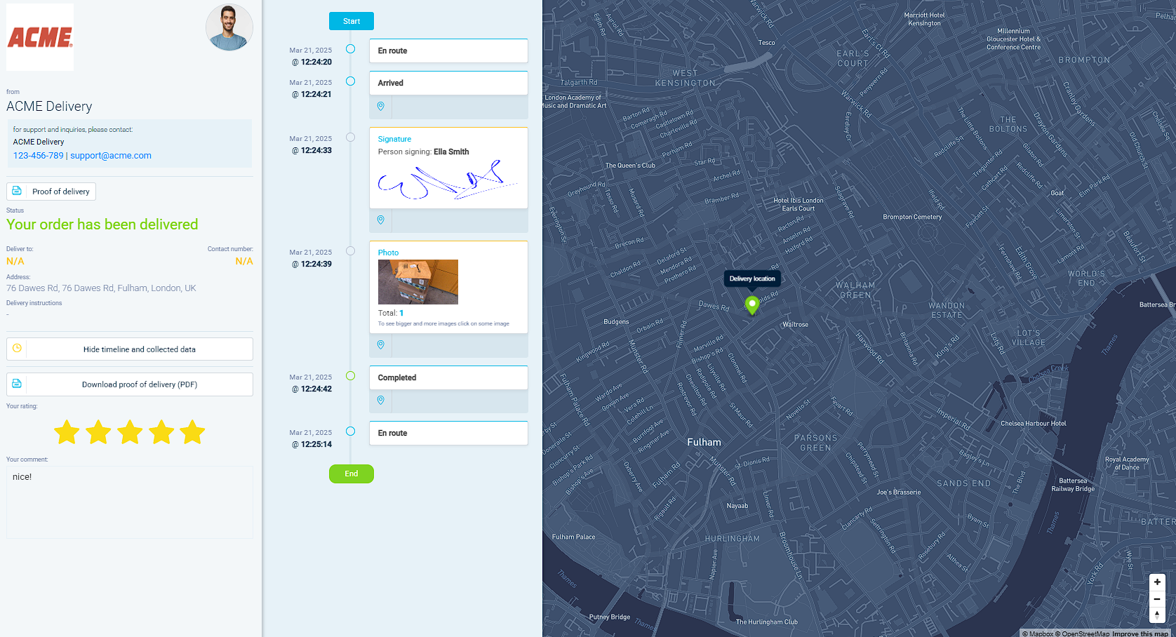 Tracking Page