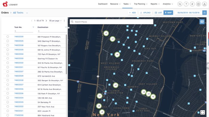 Best last-mile delivery software - LogiNext UI