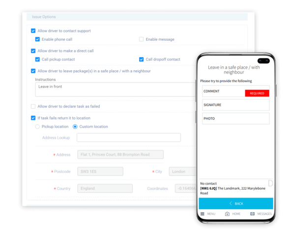 E-commerce last-mile delivery - eLogii delivery details