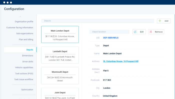 E-commerce last-mile delivery - eLogii depot options