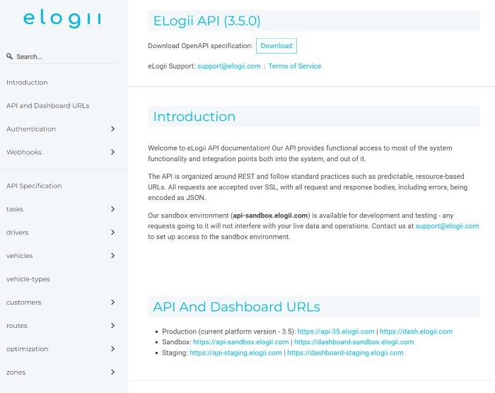 eLogii API