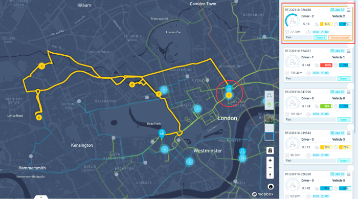 route tracking deliveries