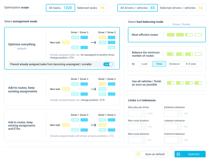 route and schedule constraints