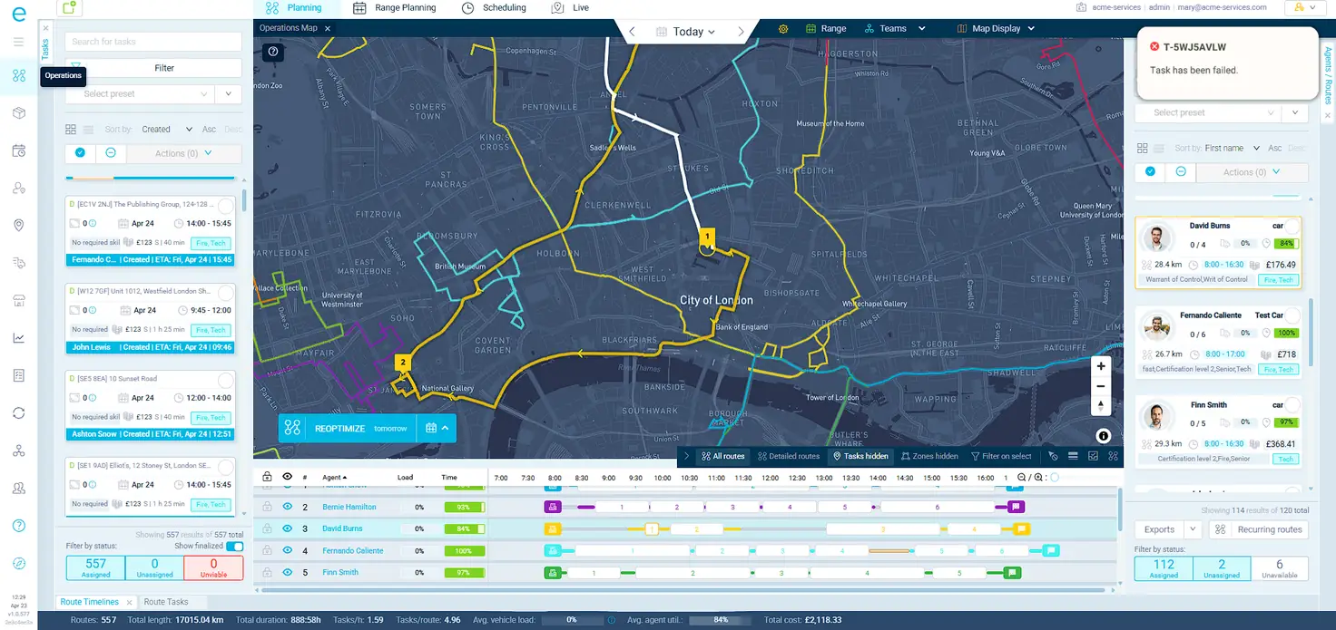 SLA and Exception Alerts screenshot